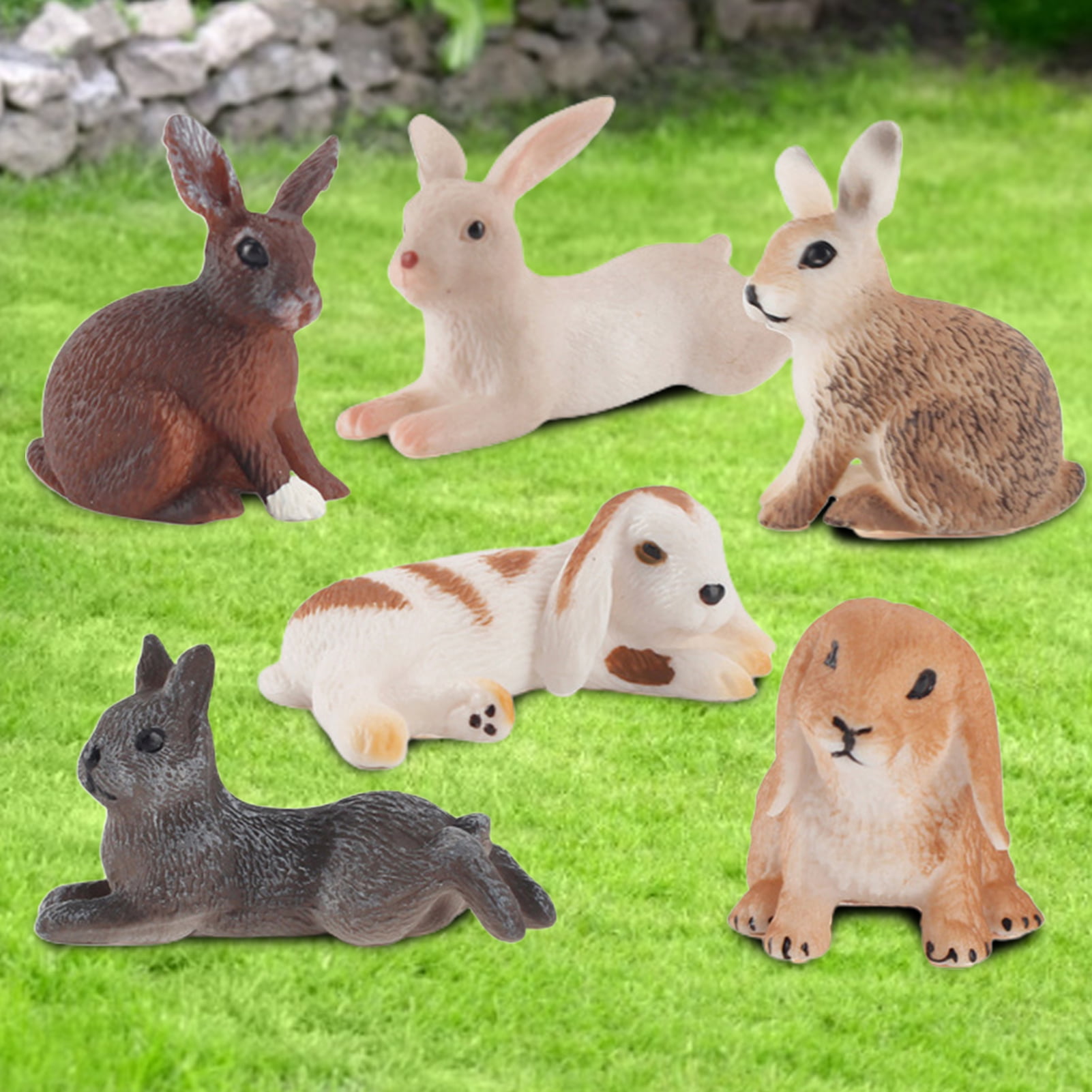 Kids Gift Plastic Fox Hare Rabbit Animal Models Toys Small Figurine  Miniature 