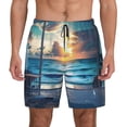 thumbnail image 2 of Picia Ocean View Bedroom pattern Mens Swim Trunks with Compression Liner Stretch Beach Shorts Quick Dry with Zipper Pockets No-Chafing Board Shorts-XX-Large, 2 of 9