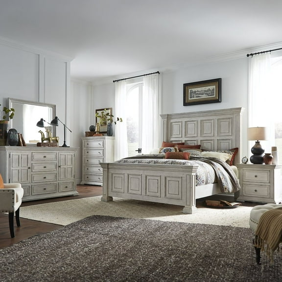 Liberty Furniture Industies, INC King Panel Bed, Dresser & Mirror, Chest, Night Stand