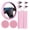 Pink, variant on NOGIS 10PCS Leather Steering Wheel Cover for Women,Cute Car Accessories Set with Seat Belt Shoulder Pads, Cup Holders Bling Start Button Ring Sticker Air Vent Clip,Car Accessories (Blue)