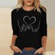 thumbnail image 2 of Tops de Cuello Redondo para las Mujeres Moda Impresa 3/4 Mangas Blusa Casual Top, Estante de Imitación, 2 of 5
