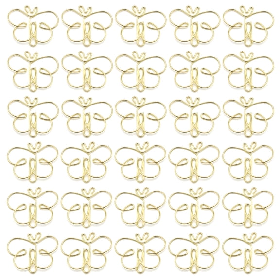 30Pcs Butterfly Shape Metal Paper Clip For Document Note Card Picture Management