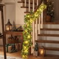 thumbnail image 5 of Bcylexb Pre-lit Eucalyptus Garland with Warm LED Lights, 6.2 Ft Artificial Greenery Vine for Stair Railing Mantel Christmas Indoor Decor, 5 of 7