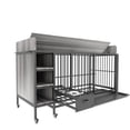 thumbnail image 4 of Large Pet Cage with Storage Rack, Stainless Steel Food and Water Drawers, Iron Frame and MDF Construction in Black and Charcoal Grey, 4 of 9