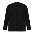 thumbnail image 3 of Women's Solid Color Crop Cardigan Soft Casual Loose Business Office Open Front Sweater Fashion s for Lady 3/4 Sleeve Kimono Comfy Cover Up Knit Jackt Bolero Shrugs Black S, 3 of 4