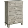 thumbnail image 6 of Memoryfield 6 Drawer Dresser, 45 in Tall Wooden Chest, Large Storage Organizer for Bedroom Closet Living Room Entryway, Gray, 6 of 9