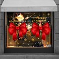 thumbnail image 1 of Pegatinas para puertas corredizas de cristal de tienda con decoración de escena de escaparate de lazo navideño, 1 of 6