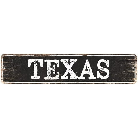 TEXAS Gift Chic Metal Sign Home Decor Cities 4x18 204180007011