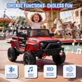 thumbnail image 4 of 24V Kids Ride On Car with Remote Control, 400W Power Motors, 4 Wheels Suspension Toy Car for Kids, Bluetooth, USB, Music, LED Lights, Power Display, Electric Car for Kids Ages 3+, Red, 4 of 7