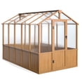 thumbnail image 7 of EASYHAWK 6 ft. x 10 ft. Wood Greenhouse for Outdoors, Polycarbonate Panel Wooden Walk-in Greenhouse Kit and Adjustable Roof Vent Backyard Garden,Patio, 7 of 7