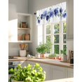 thumbnail image 6 of Blue Flower Window Valance Curtain Watercolor Style Rod Pocket Short Curtain for Living Room, Bedroom & Kitchen Window Decor 42x18in, 6 of 8