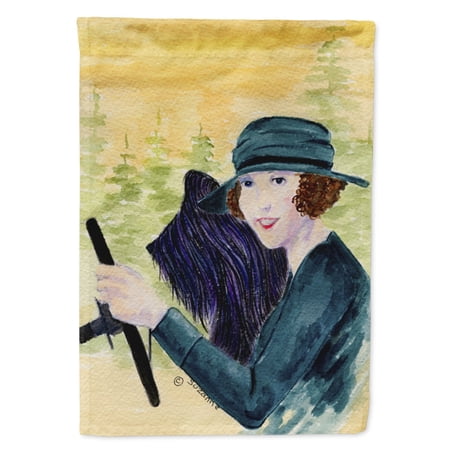 Caroline s Treasures SS8549-FLAG-PARENT Lady driving with her Briard Flag multicolor