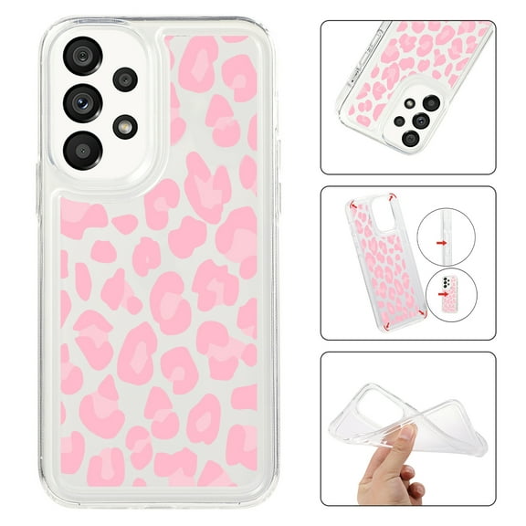 Mantto Case For Samsung A53 5G Phone Case,Luxury Leopard Pattern Design Cases Soft Silicone Slim TPU Shockproof Protective Bumper Cover for Women Men For Samsung Galaxy A53 5G, Pink
