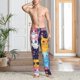 thumbnail image 2 of Balery Colorful Cats Pattern Art Pantalones de pijama para hombre, pijama ultraligero, pantalón de descanso-Medium, 2 of 6