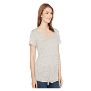 Calvin Klein Women's Front Tie Knot Short Sleeve Knit Top-Cascade Heather XXL