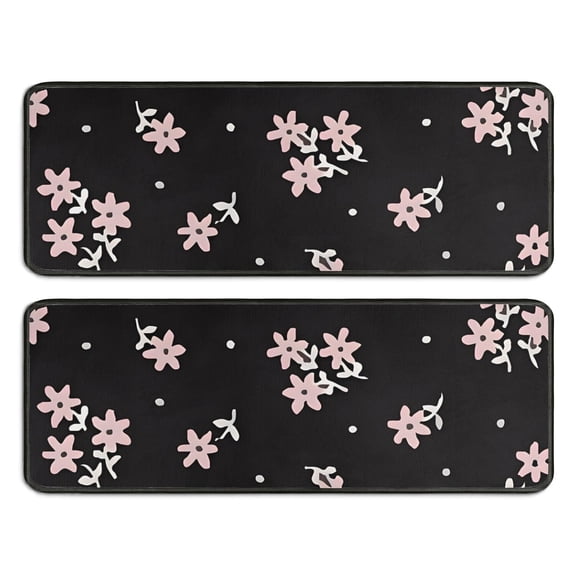 Kitchen Rugs Sets Of 2,Pioneer Flower Floral Print Pattern Anti Fatigue Kitchen Mat Rugs Non Slip Washable,Decorative Kitchen Floor Mats for Kitchen,Sink,Laundry,17"x47" 17"x47"