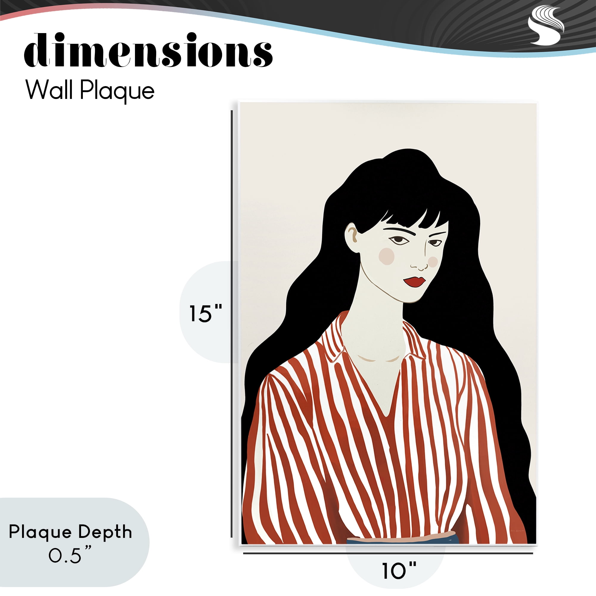 Stupell Industries Woman in Striped Blouse Wall Plaque Art, design by Omar Escalante