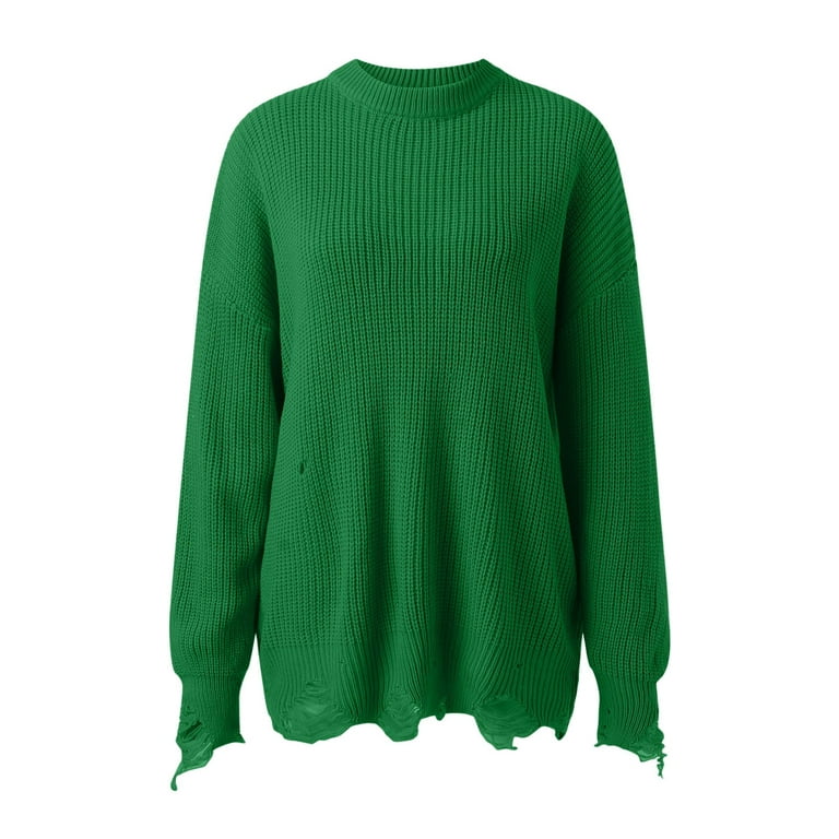 Entyinea Womens Plus Size Sweaters Drop Shoulder Midweight Print Sweater  Pink M 
