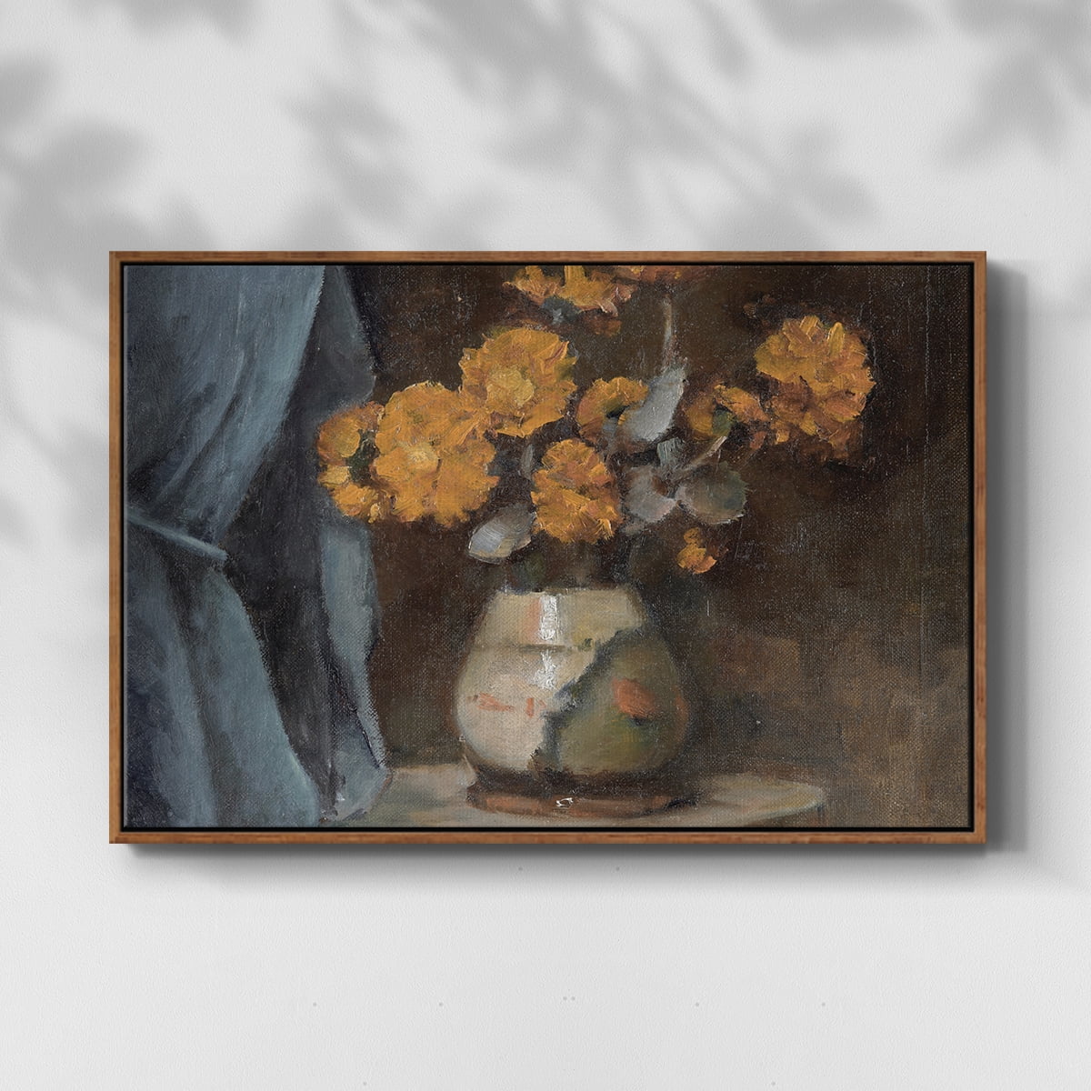 Vintage Botanical Print-LXXX By Wexford Home Framed in Walnut Wood Gallery Wrapped Canvas 17 in. x 25 in.