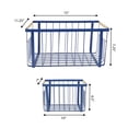 thumbnail image 6 of happimess BSK3003D-3SET Henley Vintage Farmhouse Handmade Wire Metal Nesting Storage Baskets with Jute Wrapped Handles, Navy (Set of 3), 6 of 6