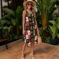 thumbnail image 3 of FUIALDOLG Merry Christmas Theme Plaid Women's Sleeveless Beach Dress Trendy Pleated Sundress Round Neck Asymmetric Dresses Christmas Dresses for Xmas Party New Year,S, 3 of 7