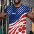 thumbnail image 2 of 2026 Soccer Cup Dynamic Jersey for Men, Short Sleeve Crew Neck Athletic Tee with National Team Pattern & Ball Graphic for Match Day & Training Blue 16, 2 of 7
