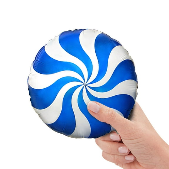 9 inch Peppermint Candy - Blue (Air-Fill Only) Foil Mylar Balloon - Party Supplies Decorations