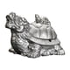 thumbnail image 1 of Cenicero Crafts Lindo Tortuga Decoración Para Cigarrillos Hogar Oficina Mesa Balcón Plata Con Tapa, 1 of 8