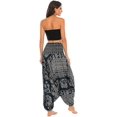 thumbnail image 3 of Combinaison Pantalon Boho Harem Taille Smockée en Rayonne 2 en 1 pour Femmes, 3 of 6