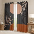 thumbnail image 2 of Manfei Boho Sun and Leaf Blackout Curtains, Mid Century Geometric Curtains Pack of 2 (42x84 Each), Gray and Blush, 2 of 6