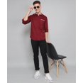 thumbnail image 4 of Exclusive TryBuy Premium Maroon Cotton Dress Shirt for Men, 4 of 8