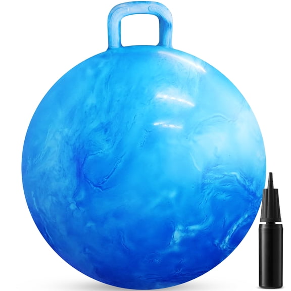 Hopper Ball With Handle For Kids 20-inch (50cm) Bouncy Balls For Kids, Blue jumping ball for kids Kangaroo Hippity Hop Balls, Sit And Spin Bouncing Ball With Handle Bounce Ball For Kids With Hand Pum