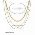 thumbnail image 5 of GKNET Women 18K Gold Plated Stainless Steel Love Heart Double Layer Chain Necklace, 5 of 5