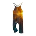 thumbnail image 4 of MKOSPLRT One Piece Jumpsuits for Girl V Neck Sleeveless Overall Harem Pants Fashion Print Spaghetti Strap Jumpers with Pocket for 5-14 Years, 4 of 6