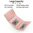 thumbnail image 3 of KALUNMA Small Womens Wallet Leather Trifold Card Holder RFID Blocking with Zipper Coin Pocket, 3 of 10