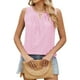 thumbnail image 2 of Camiseta sin mangas de color liso con cuello redondo y pliegues de encaje para mujer - Detalles femeninos, lavable a máquina, tallas S-XXL, contorno de pecho 93-119 cm, 2 of 8