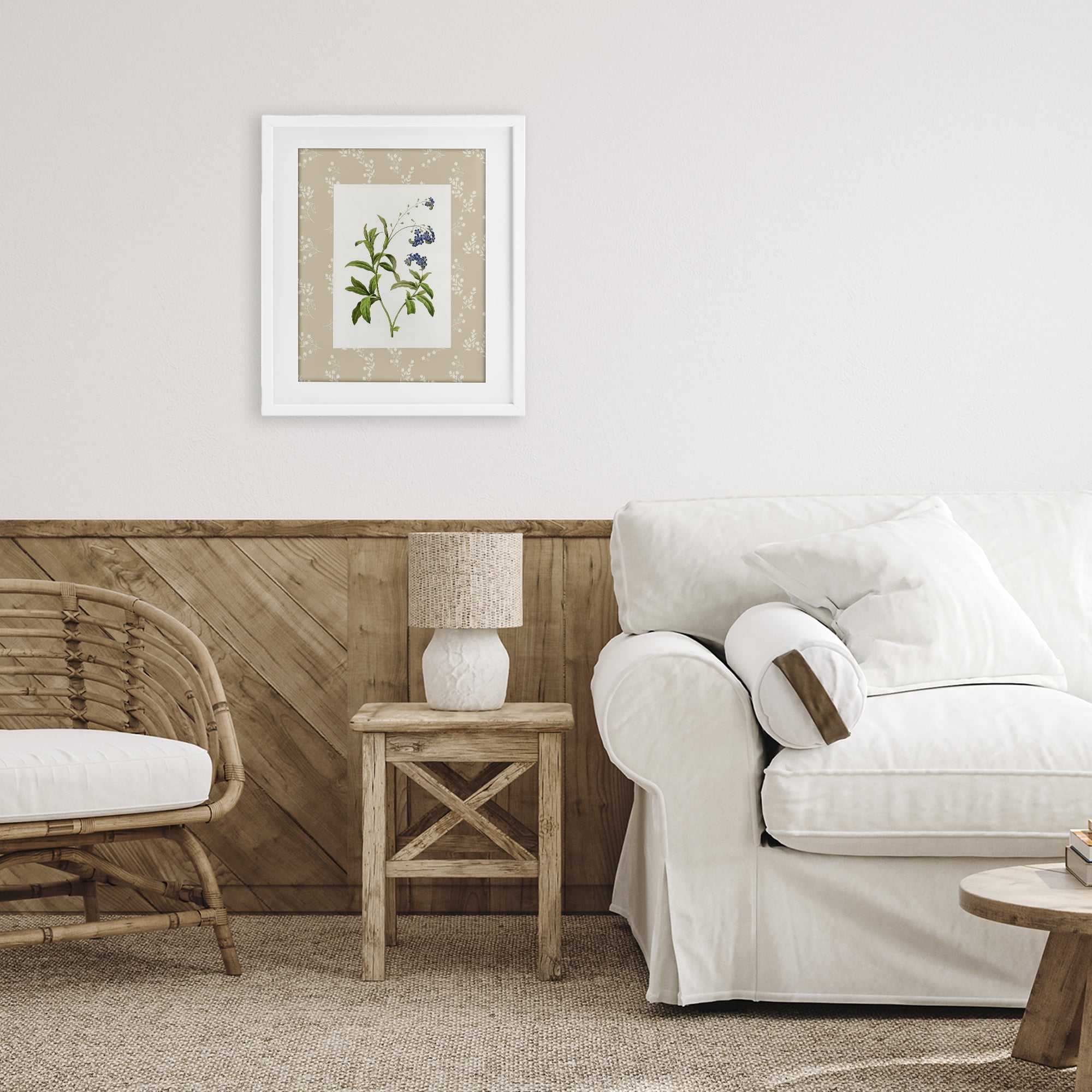 Stupell Industries Botanical Plate Design White Framed Print Under Glass, design by Val Rhodes