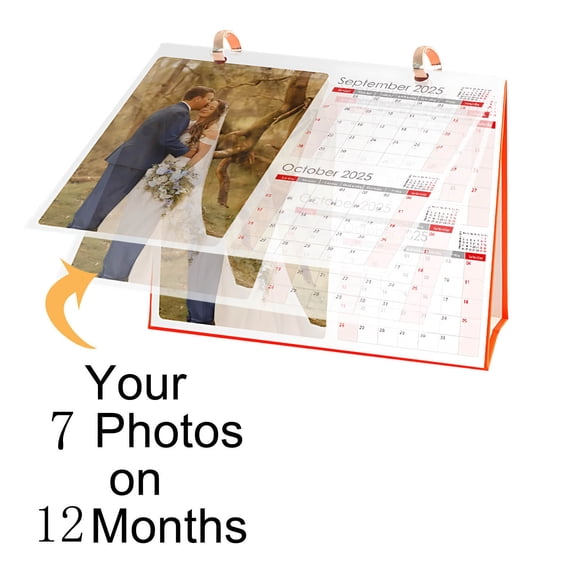 Cevemin Custom Photo Wall Calendar 2025 - Personalized 12 Month Wall Calendar with Gloss-Coated Cards and Edge-to-Edge Design for Home Office Christmas Gift