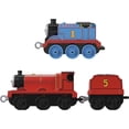 thumbnail image 6 of Thomas & Friends Thomas & James Diecast Metal Push-Along Toy Train Pack, 2 Engines, 6 of 6