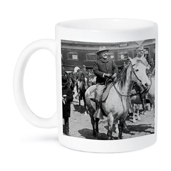 3dRose, President Teddy Roosevelt on Horseback in Yellowstone National Park 1903, 15oz Mug