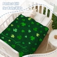 thumbnail image 6 of St. Patrick''s Day Green Plaid Lucky Shamrocks Irish Blanket - Soft Fuzzy Fleece for Couch, Sofa, Bed - Gift 50x60, 6 of 6