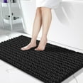 thumbnail image 1 of Alfombra de baño Yimobra, larga, negra, suave, absorbente, 110 x 60 cm, 1 of 9