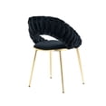 thumbnail image 5 of Velvet Dining Chairs, Mid-Century Living Room Chair with Metal Legs and Soft Padded, Woven Back Upholstered Dining Chairs, Accent Chair Living Room Bedroom Office Waiting Room(Black,Set of 8), 5 of 9