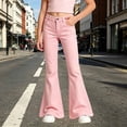 thumbnail image 4 of School Pants for Girls 7-8 Flare Pants Dress Pants Kids School Uniform Bell Bottoms Back To School Clothes Light Pink, 4 of 6