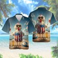 thumbnail image 2 of Camisa hawaiana con estampado 3D de gallo de dibujos animados para hombre, divertidas camisas Aloha con estampado de animales, blusas de calle unisex, blusas con solapa, mangas cortas, 2 of 5