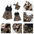 thumbnail image 3 of IBTOM CASTLE Mommy and Me Dresses Outfits Floral Sling Family Matching Romper V Neck Clothes Suit Set for Mother and Daughter 4-5 Years Black + Brown Leopard, 3 of 8