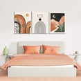 thumbnail image 5 of Minimalist Boho Wall Art Set of 3, Abstract Wall Art Mid-Century Modern Art Print, Sage Green Neutral Geometric Canvas Artwork Posters for Living Room, Bedroom, Boho Room Decor 12"x16", Framed, 5 of 6
