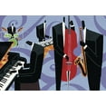 thumbnail image 2 of Unknown 14x11 Black Ornate Wood Framed with Double Matting Museum Art Print Titled - Cool Jazz II, 2 of 4