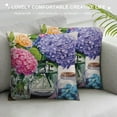 thumbnail image 3 of JEUXUS Hopyeer Rustic Romantic Outdoor Floral Decor Throw Pillow Covers Hydrangea Flowers Bird Nest Bottle Dragonflies Butterflies Pillowcase Home Sofa Cushion Cover, 3 of 5