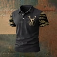 thumbnail image 2 of Men's Print Polo Shirt, Camo Color Block Short Sleeve Casual Top, Outdoor Western Style Golf Shirt for Men, 2 of 2